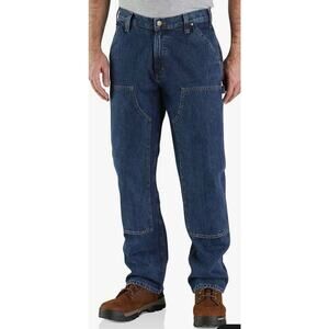 NWT Carhartt Men’s Double Front Washed Logger Dungaree Jeans Loose Fit 44 X 34